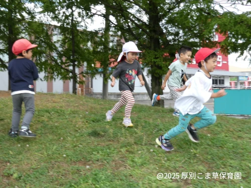 追いかけっこや鬼ごっこをしている子どもたち様子